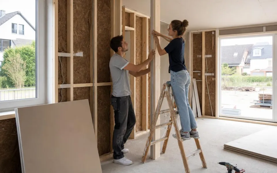 Ausbauhaus von innen: Bauherren beim Innenausbau in Eigenleistung – so senken Sie die Baukosten 2026 Ausbauhaus von innen: Bauherren beim Innenausbau in Eigenleistung – so senken Sie die Baukosten 2026